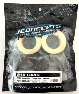 JCONCEPTS: BAR CODES (3017-04) 2.2" Front BUGGY TIRES, ORANGE (SOFT) (2) - Picture 1 of 5