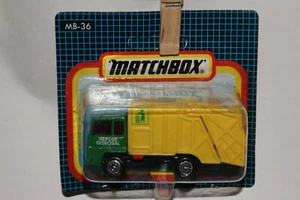 MATCHBOX SUPERFAST #MB36 REFUSE DISPOSAL GARBAGE TRUCK, GREEN, NEW IN PACK - Picture 1 of 4