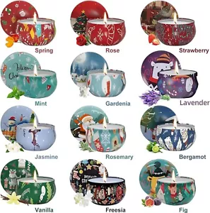 Christmas Scented Candles Gift Set 12 Pack 85g x 12 Natural Soy Wax - Picture 1 of 7