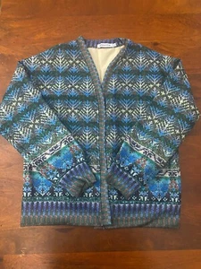 Misslook Womens Blue Tropical Polyester Long Sleeve Casual Blazer Size M - Picture 1 of 12