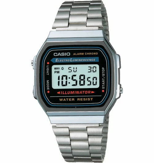 Casio A168WA-1YES 32mm Cassa Acciaio Inossibile, Cinturino Acciaio Inossibile, Orologio da Polso per Uomo