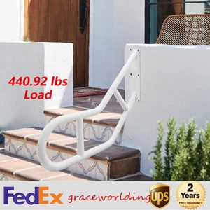 25" U-shaped Handrail Railing for Steps Wall Mount Step Hand Rail Grab Bar White - Picture 1 of 18