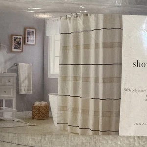 SKL Home by Saturday Knight Ltd. Frayser Shower Curtain, Linen - Picture 1 of 5