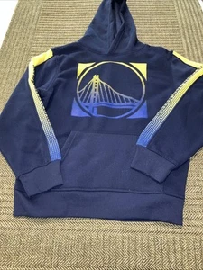 Boys Navy Blue Golden State Warriors Hoodie Size 10-12 - Foto 1 di 6