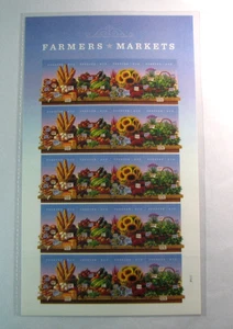 Hoja de estampillas de Estados Unidos Scott# 44915b Farmers Market 2014 MNH H367 - Imagen 1 de 1