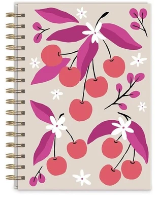 Punch Studio Kelly Green Fruit Market Cherries Spiral Journal 250 Pgs 43955 NEW - Image 1 of 2
