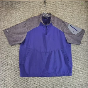 Halloway Pullover Jacket Mens 2XL Short Sleeve 1/4 Zip Cowl Neck Windbreaker - Picture 1 of 10