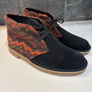 Clarks Men's Buchacre 3 Chukka Ankle Boots Black Leather Wool NWOT Size 9.5 - Picture 1 of 8