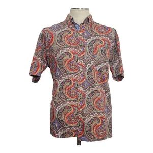 Robert Graham Hemd Herren Large Paisley Mehrfarbig Kurzarm 100% Baumwolle - Bild 1 von 9