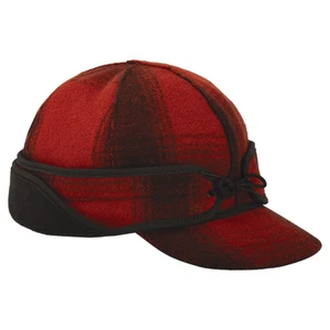 Stormy Kromer Rancher Cap Wool Hat with Fleece Earflap Red/Black Plaid - Picture 1 of 5