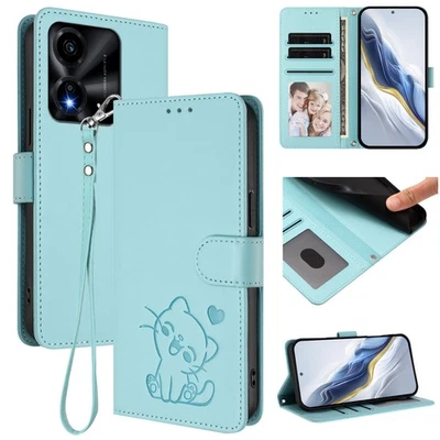 For Various Phone Lovely Cat Leather Card Wallet Case Bag Flip Stand Cover Hot - Image 1 of 4