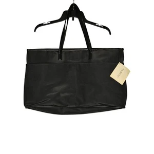 Donna Karan NY große schwarze Tasche Schultertasche rotes Innenfutter doppelter Riemen mit Etikett - Bild 1 von 9