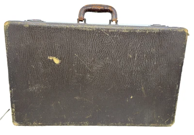 Maleta vintage años 30-50 marco de madera con cubierta de lona recubierta SIN LLAVE Foto 1 de 4