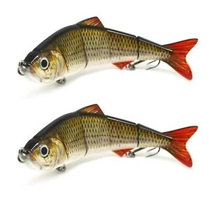 4,7" Multi Jointed Angeln Hartköder Köder 3D Lebensechte Augen Elritze Barsch Hecht - Bild 1 von 13