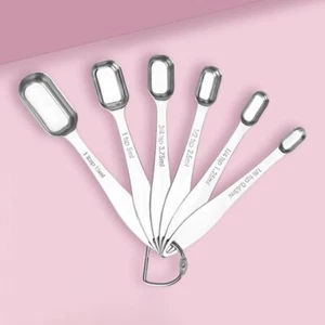Kitchen Heavy Duty Stainless Steel Metal Measuring Spoons Set for Dry or Liquid - Picture 1 of 13