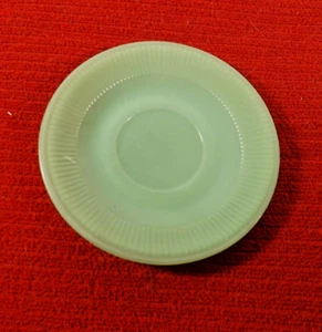 One Fire King 5 ⅞” Saucer Jane Ray Jadite Green Glass Ribbed - Picture 1 of 5
