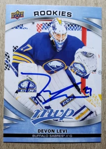 Devon Levi Signed 2023 Upper Deck Rookie Autograph Hockey Card Sabres Auto RC - Picture 1 of 2