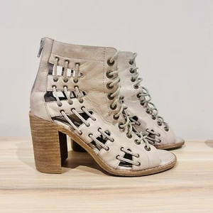Midas Womens Shoes Open Toe Bootie Sandals Size 37 AU 6.5 Lace Up - Picture 1 of 11