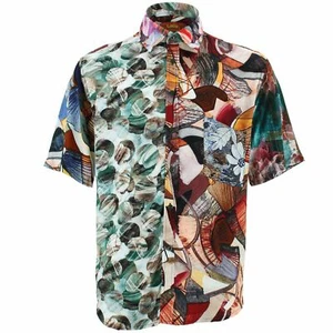 Regular Fit Short Sleeve Shirt Loud Originals Random Mixed Abstract Mens - Picture 1 of 6