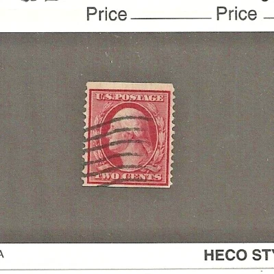 US Scott # 353, TWO cent carmine, perf 12 vert. coil, 1909, scv. $220 - Image 1 of 2