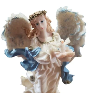 Vintage Katelyn collection Resin Angel with dove on wooden base Figurine - Picture 1 of 8