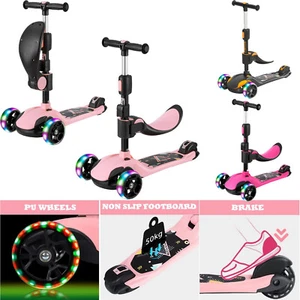 Kinder Roller LED Räder Kinderscooter Kinder Scooter Cityroller Dreiradscooter - Bild 1 von 48