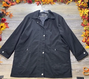 Regent Park Women’s Windbreaker Jacket SIZE 2X Plus Black Full Zip Aztec Lined - Picture 1 of 11