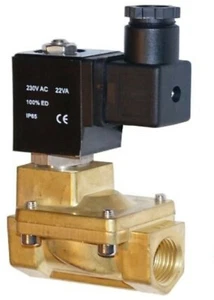 Zawór elektromagnetyczny mosiężny 2/2-drożny 12V 24V 230V zamknięty bezprądowo NC 1/8"-2" - Zdjęcie 1 z 10