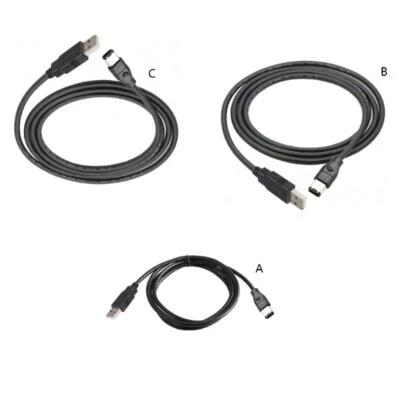 Firewire IEEE 1394 6 Pin Male to USB 2.0 A Male Adaptor Convertor Cable Cord - Image 1 of 4