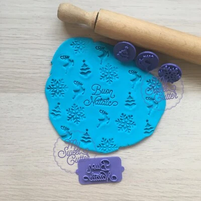MY SWEET CUTTER Natale Timbri Renna Scritta Buon natale Embossing Formine Biscotti Cookie Cutter