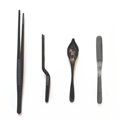 Pro Chef Plating Kit TWEEZERS Tongs Spatula Sauce Tool Spoon Kitchen Offset Set - Image 1 of 4