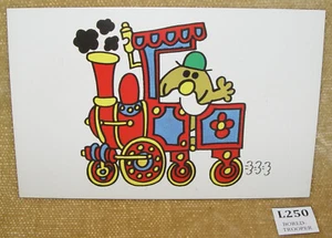 TRAIN ENGINE DRIVER, MR SLOW (1978) VINTAGE STYLE MR MEN CARTOON ART POSTCARD - Picture 1 of 3