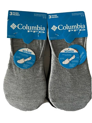 Columbia PFG Mujer’s Calcetín Forros Pack De 3 Lote De 2 Antimicrobianos Soporte Para Arco Foto 1 de 4