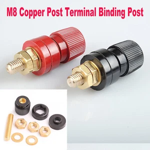 8mm Remote Battery Power Junction Post Connectors Terminal Sets Stud Nuts Supply - Picture 1 of 15