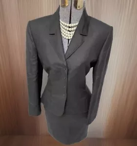 TAHARI ASL Skirt Suit Size 10 Fits Like 8 Two Piece Set 31X23 Luxurious Linen - Picture 1 of 24