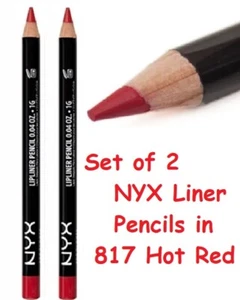 2 NYX Lip Liner Pencil 817 HOT RED Helps Prevent Bleeding *SEALED* - Picture 1 of 1