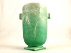 Roseville Pottery Bowl Vase #826-6 "Dawn", Vintage 1937, Teal, 2 Side Handles