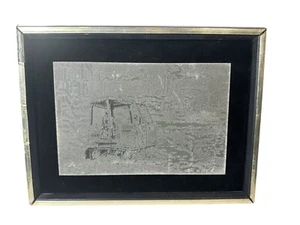 Vintage Letterpress Block Case 850B Bulldozer Framed Metal 9”x6” 1970s OOAK VGUC - Picture 1 of 10