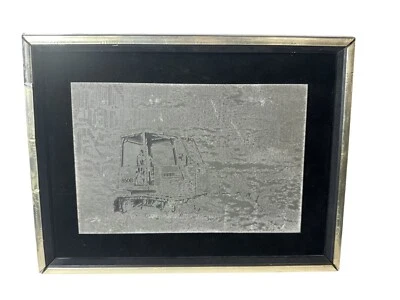 Letterpress Printing Block 850B Bulldozer Framed Metal 9x6 1970s OOAK VGUC - Image 1 of 4
