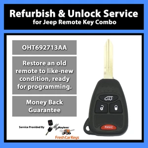 Servicio de flash desbloqueo para Jeep Dodge entrada remota llavero combo OHT692713AA - Imagen 1 de 7