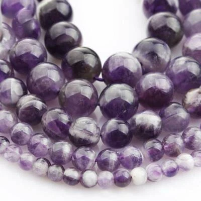 Lila Amethyst Stein Perlen Runde gems Naturstein,1 Strang 4mm 6mm 8mm 10mm 12mm - Bild 1 von 3
