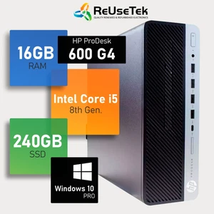 HP ProDesk 600 G4 SFF Intel i5-8500 3GHz 16GB RAM 240GB SSD USB-C Win 10 Pro - Afbeelding 1 van 18