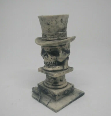 Vintage Halloween Candle Holder Table Candlestick Stone Home Skeleton For Decor - Image 1 of 4