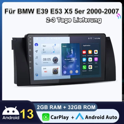 Android 13 Autoradio Für BMW E39 E53 X5 5er Carplay GPS NAVI SWC RDS DAB+ 2+32G - Bild 1 von 4