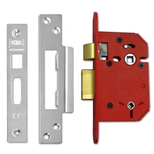 Union Strong BOLZEN 68mm Badezimmer Einsteckschloss - Satin Chrom, 2,5" | Y22WCS - Bild 1 von 3