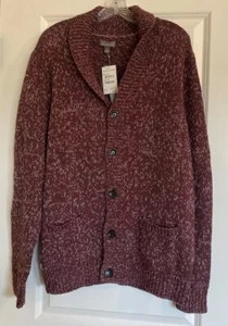 CALIBRATE Men's Size XL Red Truffle Button Cardigan Sweater Chunky Knit NWT - Picture 1 of 10