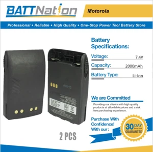 2x 7.4V 2000mAh Li-ion battery for Motorola JMNN4023, JMNN4024, PRO5150, PRO7150 - Picture 1 of 7
