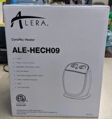 Alera, Black, Ceramic Heater, 7 1/8 x 5 7/8 x 8 3/4 inch - Image 1 of 4