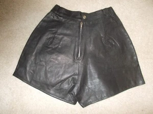 Womans~Real~Leather~Shorts~Sz~XS~Old Stock~Harley Rider~Biker~Motorcycle~NICE - Picture 1 of 4