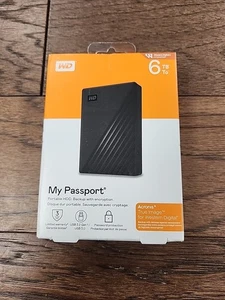 WD - My Passport 6TB Externe USB 3.0 Tragbare Festplatte - Schwarz - Bild 1 von 8
